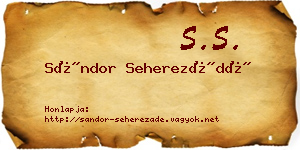 Sándor Seherezádé névjegykártya