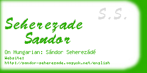 seherezade sandor business card